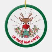 おもしろいCovid 19 2021クリスマスメモリーセラミック セラミックオーナメント (裏面)