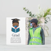 おもしろいCovid-19 African American Boy卒業写真 案内状 (スタンド正面)