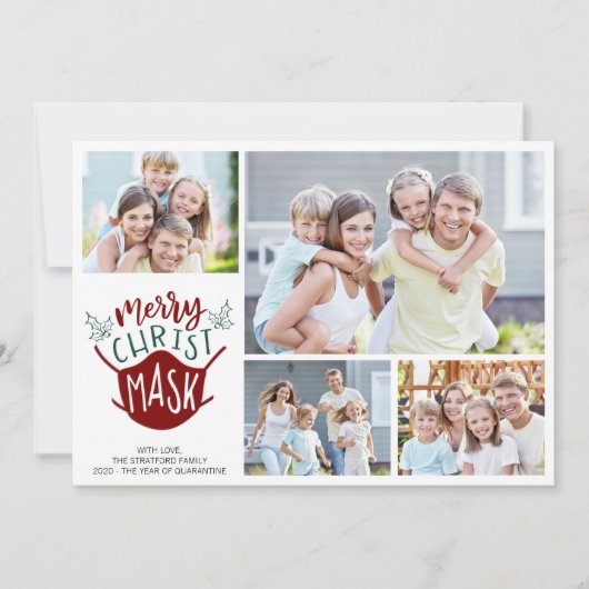 おもしろいCOVID-19 ClistMASK顔マスク4フォト シーズンカード (正面)