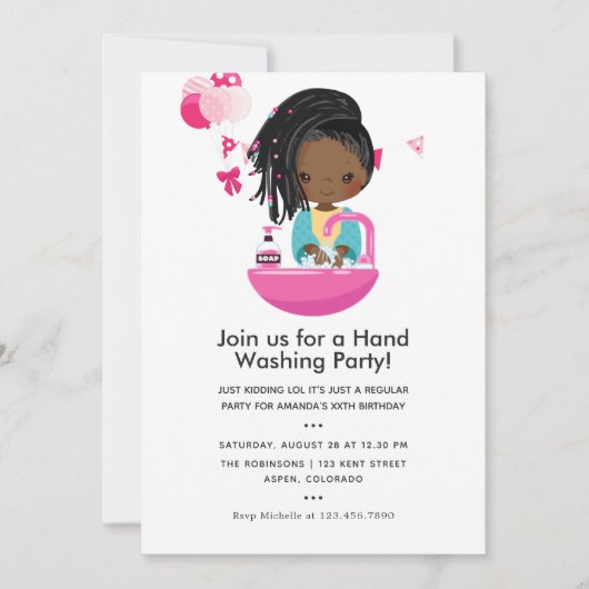 おもしろいCovid-19 Corona Virusをテーマにした少女誕生日 招待状 (正面)