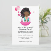 おもしろいCovid-19 Corona Virusをテーマにした少女誕生日 招待状 (スタンド正面)