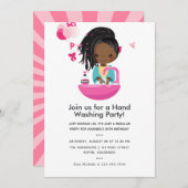 おもしろいCovid-19 Corona Virusをテーマにした少女誕生日 招待状 (正面/裏面)