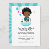 おもしろいCovid-19 Corona Virusをテーマにした少年誕生日 招待状 (正面/裏面)