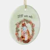 おもしろいCovid Chipmunk 2020はナッツ セラミックオーナメント (右)