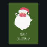おもしろいCovid Santa仮面ホリデーフォトカード 招待状<br><div class="desc">カッおもしろいプサンタと文字・クリスマおもしろいスク付きホリメリーーPhoto card</div>