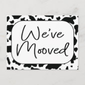 おもしろいCow New Home Address引っ越しました ポストカード (正面)