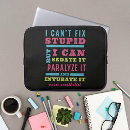 おもしろいCRNA/麻酔科医は愚かな問題を解決できない ラップトップスリーブ