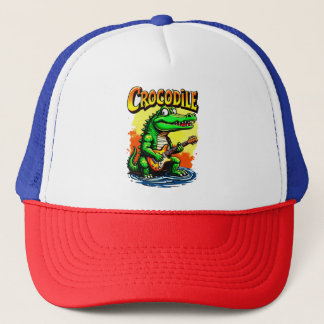 おもしろいCrocodile Tシャツ：ギター遊のグラフィック キャップ