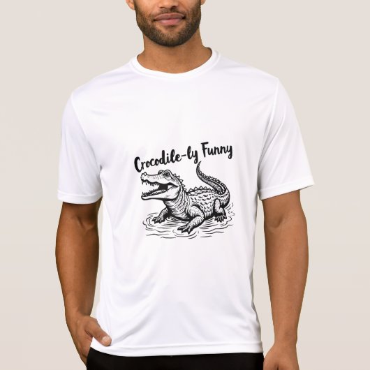 おもしろいCrocodile Tee - Crocodileユニークデザイン Tシャツ (正面)