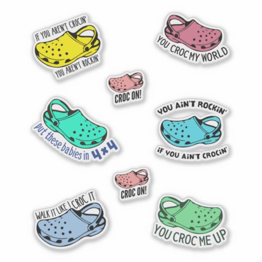 おもしろいcrocs引用文 シール (正面)