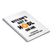 おもしろいCRYPTO BITCOIN得のHODL ON ME ノートブック (右側)