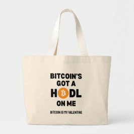おもしろいCRYPTO BITCOIN得のHODL ON ME ラージトートバッグ