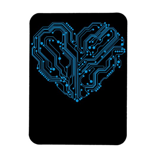 おもしろいCyber CircuitハートValentines Day Engineer マグネット (縦)