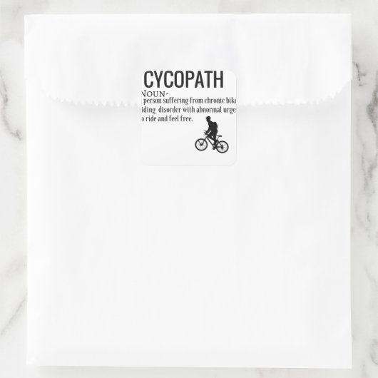 おもしろいCycopath名詞デザイン辞書の定義 スクエアシール (バッグ)