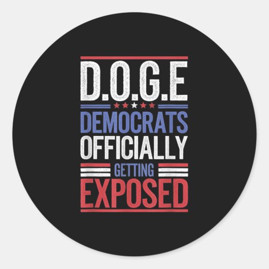 おもしろいD.o.例えばDoge Government Efficiency Usa Flag ラウンドシール (正面)