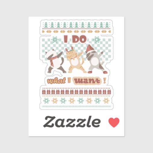 おもしろいDabbing Cat - I Do I What I Want シール (シート)