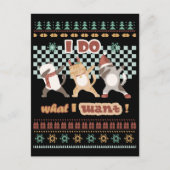 おもしろいDabbing Cat - I Do I What I Want ポストカード (正面)