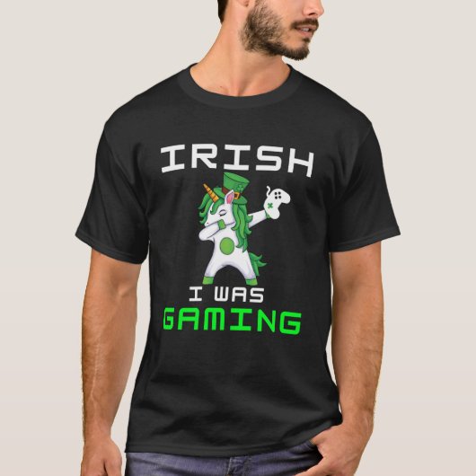 おもしろいDabbing Unicorn St. Paddy's Day Video Gaming Tシャツ (正面)