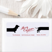 おもしろいdachshandクリスマス戻りラベル ラベル (インサイチュ)