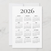 おもしろいDachshund Santa Paws 2026カレンダークリスマス シーズンカード (裏面)