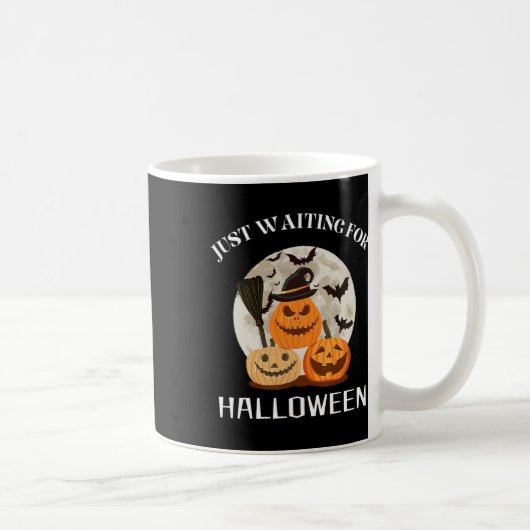 おもしろいDesgin引用文はハロウィンポンプを待っている コーヒーマグカップ (右)