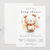 おもしろいDigital Bearベビーシャワー 招待状 (正面/裏面)