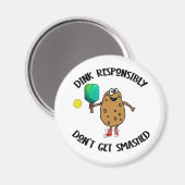 おもしろいDink Responsibly Pickleballスポーツ マグネット (正面/裏面)