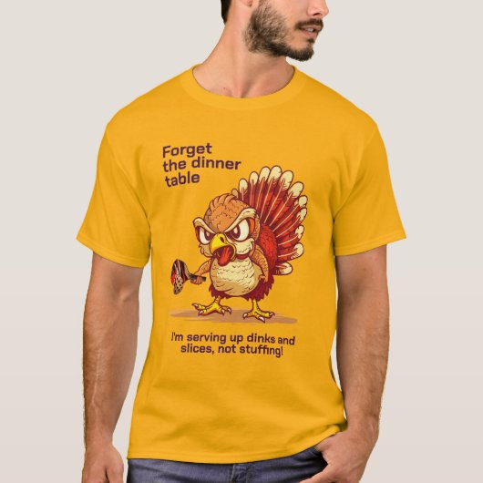 おもしろいDinksgiving喜び：トルコ対ピックボール！ Tシャツ (正面)