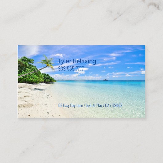 おもしろいDIY退職した Professional Gag B、ビーチと手のひら 名刺 (裏面)