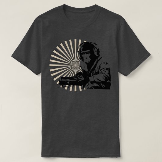 おもしろいdj猿 tシャツ (デザイン正面)
