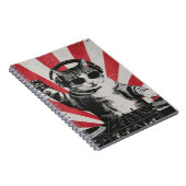 おもしろいDJ Cat Disco Sound Techヘッドフォン音楽 ノートブック (右側)