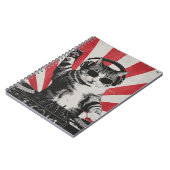 おもしろいDJ Cat Disco Sound Techヘッドフォン音楽 ノートブック (左側)