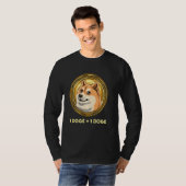おもしろいDogecoin暗号通貨ミームコイン1ドージ1 D Tシャツ (正面フル)