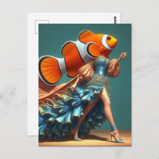 おもしろいDolnFishファッション ポストカード (正面/裏面)