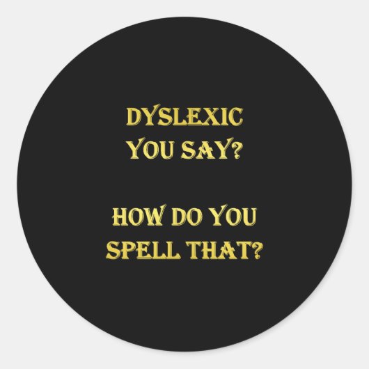 おもしろいDyslexic Spelling Journey ラウンドシール (正面)
