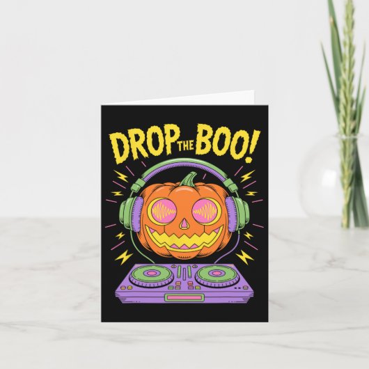 おもしろいEdm Dj Halloween Pumpkin カード (正面)