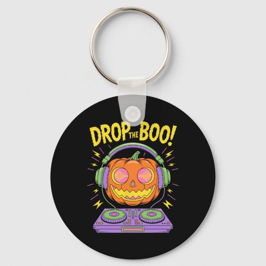 おもしろいEdm Dj Halloween Pumpkin キーホルダー (正面)