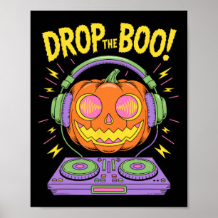 おもしろいEdm Dj Halloween Pumpkin ポスター