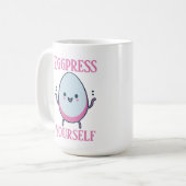 「おもしろいEggpress Yourself」名前をカスタムする コーヒーマグカップ (正面左)