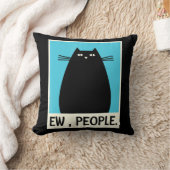 おもしろいEw People cat 日本のかわいいアニメ クッション (ブランケット)
