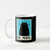 おもしろいEw People cat 日本のかわいいアニメ コーヒーマグカップ (左)