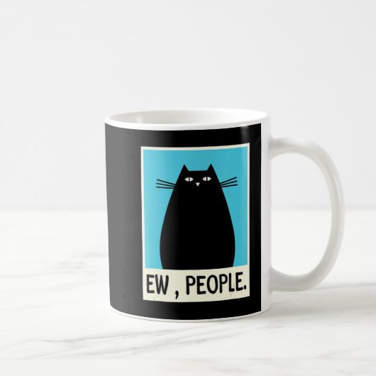 おもしろいEw People cat 日本のかわいいアニメ コーヒーマグカップ (右)