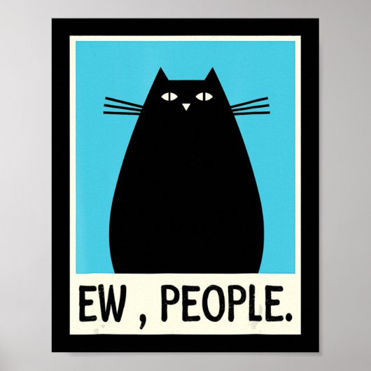 おもしろいEw People cat 日本のかわいいアニメ ポスター (正面)