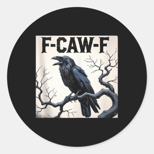 おもしろいF-caw-fカラスのタンク上部 ラウンドシール (正面)