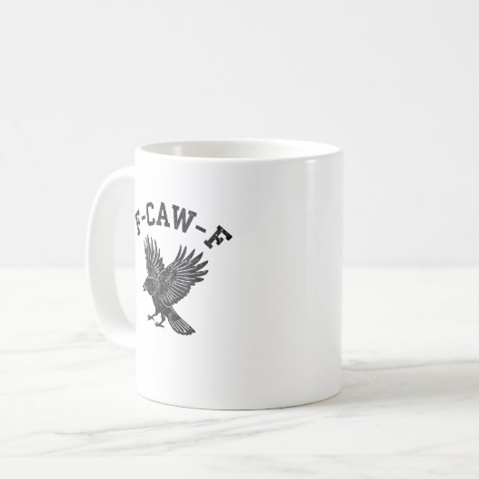おもしろいF-Caw-Fクロウエステティックスタイル コーヒーマグカップ (正面左)