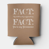 おもしろいFact Groomsmanプロポーショエレガントン・フリー。ベージュ 缶クーラー (正面)