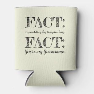 おもしろいFact Groomsman Proposal Beige 缶クーラー