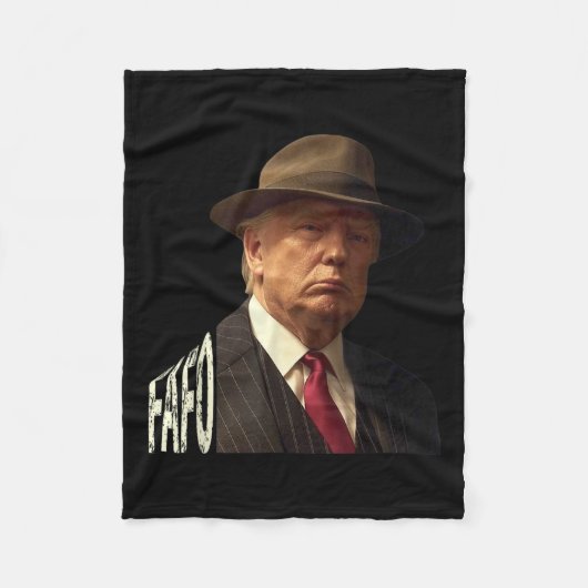 おもしろいFafoトランプ写真_1 フリースブランケット (正面)
