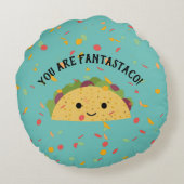 おもしろいFantastacoかわいいかわいいタコ ラウンドクッション (裏面)