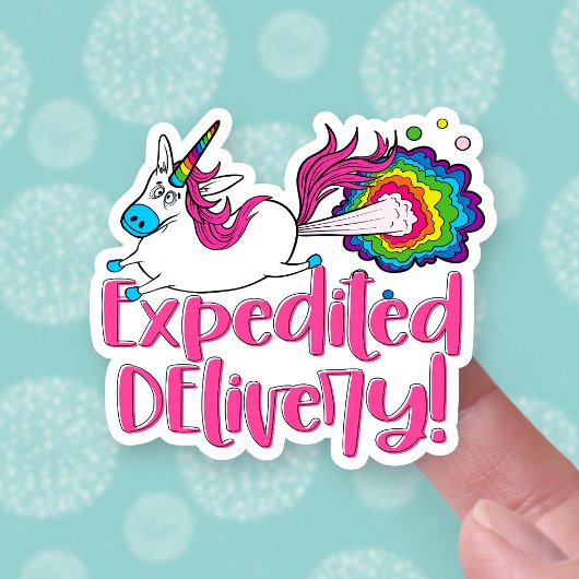 おもしろいFarting Unicorn Expedited Delivery Business シール